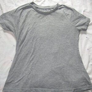 Solid Grey Athletic wear T-shirt, Woman's Size Medium
